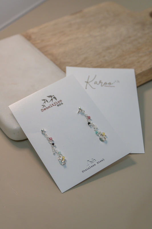 925 Silver Stud Earrings - Mixed Stones