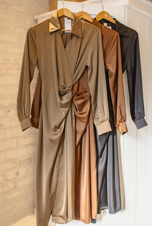 Satin Wrap Dresses