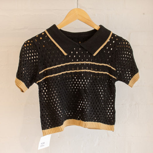 Knitted Top - Black & Brown