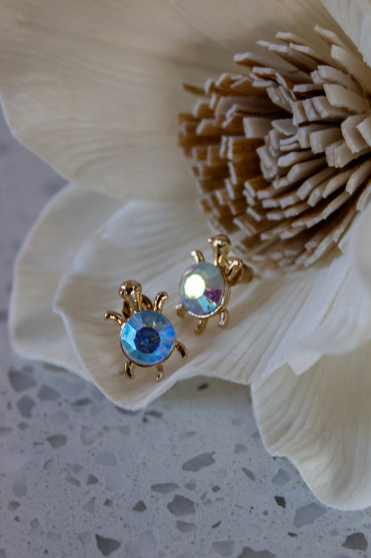 Gold Turtle Earring with Diamond
